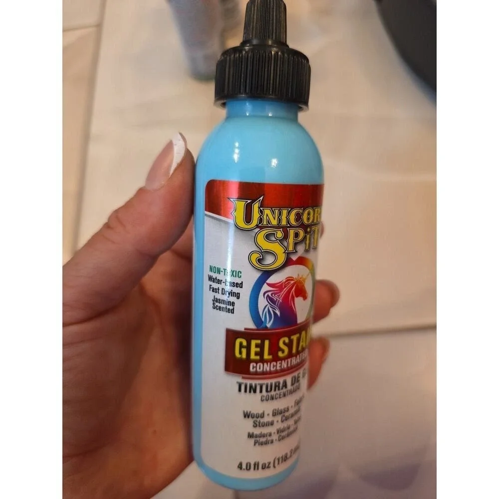 Gel Stain and‎ Glaze, Dragon's Belly 4.0 FL OZ Bottle, Blue 0422015C 19aw09 D4